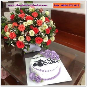 Combo Bánh Kem & Hoa Tươi - MM85